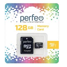 Карта памяти Perfeo microSDXC 128GB High-Capacity Class 10 UHS-1 + адаптер (PF128GMCSX10U1A) microSDXC 128GB High-Capacity Class 10 UHS-1 + адаптер (PF128GMCSX10U1A)