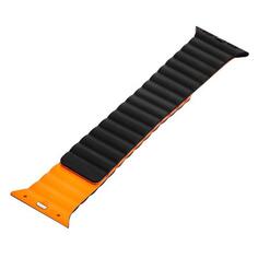 Ремешок Mutural для Apple Watch Series 2 38mm, силиконовый, черный/оранжевый для Apple Watch Series 2 38mm, силиконовый, черный/оранжевый