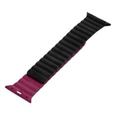Ремешок Mutural для Apple Watch Series 7 41mm, силиконовый, черный/бордовый для Apple Watch Series 7 41mm, силиконовый, черный/бордовый