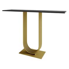 Консольный стол GENGLASS Arfeo 120, 1200х350х800 мм, золотистое подстолье с черной столешницей (GGK-02-1-2-120) Arfeo 120, 1200х350х800 мм, золотистое подстолье с черной столешницей (GGK-02-1-2-120)