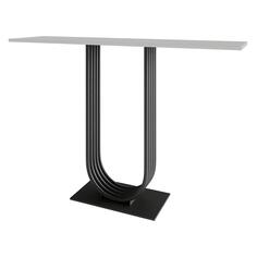 Консольный стол GENGLASS Arfeo 120, 1200х350х800 мм, черное подстолье с белой столешницей (GGK-02-2-3-120) Arfeo 120, 1200х350х800 мм, черное подстолье с белой столешницей (GGK-02-2-3-120)