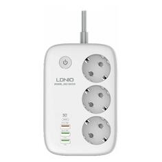 Удлинитель LDNIO 3 розетки, 2500W, 4хUSB QC 3.0 PPS PD 3.0 30W, Wi-Fi, 2m White (SEW3452) 3 розетки, 2500W, 4хUSB QC 3.0 PPS PD 3.0 30W, Wi-Fi, 2m White (SEW3452)