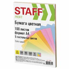 Бумага Staff А4, 80 г/м, 100 листов, 5 цветов х 20 листов, пастель (110889) А4, 80 г/м, 100 листов, 5 цветов х 20 листов, пастель (110889)