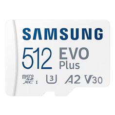 Карта памяти Samsung Evo Plus microSDXC 512GB UHS-1 U3 A2 V30, с адаптером Evo Plus microSDXC 512GB UHS-1 U3 A2 V30, с адаптером