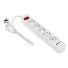 Удлинитель Rexant Standard, 5 гнезд, с заземлением, выключателем, 2хUSB, 3500 Вт, 1,5 м (13-4034) Standard, 5 гнезд, с заземлением, выключателем, 2хUSB, 3500 Вт, 1,5 м (13-4034)