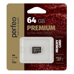 Карта памяти Perfeo microSDXC 64GB High-Capacity Class 10 UHS-3 V30 (PF64GMCSX10V30) microSDXC 64GB High-Capacity Class 10 UHS-3 V30 (PF64GMCSX10V30)