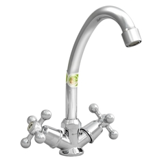Смеситель для кухни Juguni Aquarius, двуручный, с гибкой подводкой, хром (0402.657) Aquarius, двуручный, с гибкой подводкой, хром (0402.657)