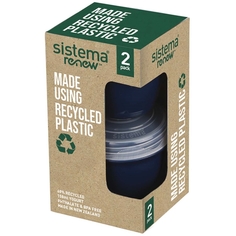 Набор контейнеров для йогурта Sistema Renew, 150 мл, 2 шт Blue (581466) Renew, 150 мл, 2 шт Blue (581466)