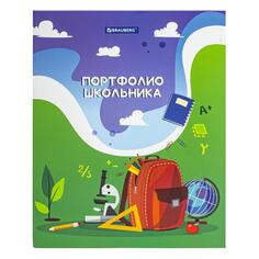 Папка-портфолио школьника/дошкольника Brauberg "Школьная история", 4 кольца, обложка твердая матовая (115241) "Школьная история", 4 кольца, обложка твердая матовая (115241)