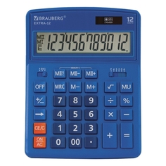 Калькулятор Brauberg Extra-12-BU, настольный, 206x155 мм, 12 разрядов, двойное питание, синий (250482) Extra-12-BU, настольный, 206x155 мм, 12 разрядов, двойное питание, синий (250482)