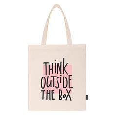 Сумка-шоппер Brauberg Think Outside The Box, канвас, 40х35 см, бежевая (271898) Think Outside The Box, канвас, 40х35 см, бежевая (271898)