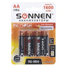 Аккумуляторы Sonnen Ni-Mh, АА (HR6), 1600mAh, 4 шт (455605) Ni-Mh, АА (HR6), 1600mAh, 4 шт (455605)