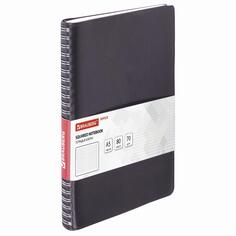 Тетрадь Brauberg Office Pro, А5, под кожу, гребень, 148x218 мм, 80 листов, черная (111046) Office Pro, А5, под кожу, гребень, 148x218 мм, 80 листов, черная (111046)
