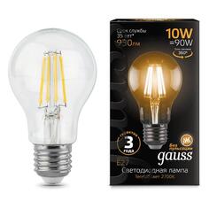 Светодиодные лампы Gauss Filament А60 10W 930lm 2700К Е27, 10 шт (102802110) Filament А60 10W 930lm 2700К Е27, 10 шт (102802110)
