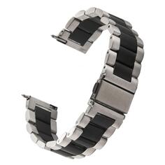 Ремешок Red Line универсальный, металлический для cмарт-часов, 22 mm, серебристый с черной вставкой (УТ000022768) универсальный, металлический для cмарт-часов, 22 mm, серебристый с черной вставкой (УТ000022768)