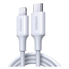 Кабель uGreen USB-C/Lightning MFI PD 3A, 480 Мбит, резиновое покрытие, 0,5 м, белый (60747) USB-C/Lightning MFI PD 3A, 480 Мбит, резиновое покрытие, 0,5 м, белый (60747)