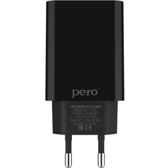 Сетевое зарядное устройство Pero TC02 2USB 2.1A, черное (ТС02BL2A) TC02 2USB 2.1A, черное (ТС02BL2A)