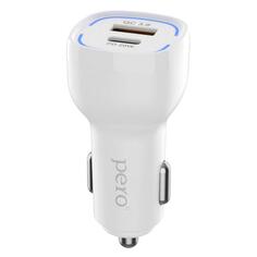 Автомобильное зарядное устройство Pero AC05 USB-A QC3.0 + USB-C PD, 38W White (AС05WH) AC05 USB-A QC3.0 + USB-C PD, 38W White (AС05WH)