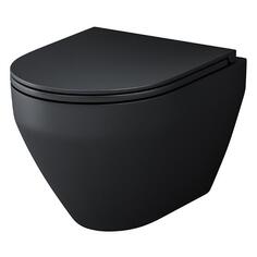 Унитаз Am.Pm FlashClean, подвесной, с сиденьем микролифт, матовый, черный (C701700MBSC) FlashClean, подвесной, с сиденьем микролифт, матовый, черный (C701700MBSC)