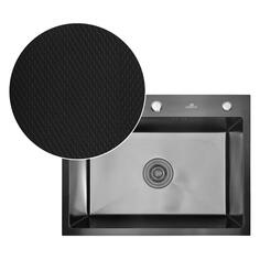 Мойка кухонная Wisent нержавеющая сталь, рифленая, 60х45 см, с PVD покрытием, с дозатором (W36045BD-S/W405B) нержавеющая сталь, рифленая, 60х45 см, с PVD покрытием, с дозатором (W36045BD-S/W405B)