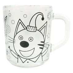 Кружка ND Play "Три Кота", 230 мл, в наборе с красками и кисточкой, стекло (311169) "Три Кота", 230 мл, в наборе с красками и кисточкой, стекло (311169)