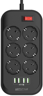 Сетевой фильтр ARTSTYLE CL-6403B Black CL-6403B Black