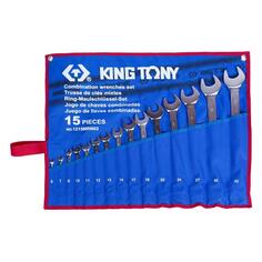 Набор комбинированных ключей King Tony 6-32 мм, чехол из теторона, 15 предметов (1215MRN02) 6-32 мм, чехол из теторона, 15 предметов (1215MRN02)