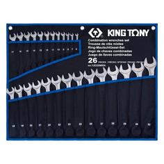 Набор комбинированных ключей King Tony 6-32 мм, чехол из теторона, 26 предметов (12D26MRN) 6-32 мм, чехол из теторона, 26 предметов (12D26MRN)