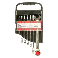 Набор комбинированных трещоточных ключей МАСТАК 8-19 мм, 7 предметов (0213-07H) 8-19 мм, 7 предметов (0213-07H)