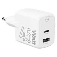 Сетевое зарядное устройство LYAMBDA GaN USB-C/USB-A, 45 Вт, белое (LJC-45-1C1A) GaN USB-C/USB-A, 45 Вт, белое (LJC-45-1C1A)