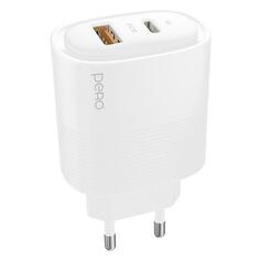 Сетевое зарядное устройство Pero TC11 USB-A QC3.0 + USB-C PD 45W White TC11 USB-A QC3.0 + USB-C PD 45W White