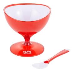 Креманка Gipfel Lumino, 10х10 см, с ложкой, пластик, красная (9478) Lumino, 10х10 см, с ложкой, пластик, красная (9478)