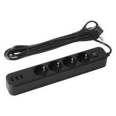 Сетевой фильтр ЭРА 4 розетки + 3xUSB-A 3,1 A, 1,5 м, 10 А, с базовой защитой, с заземлением, с выключателем (USF-4es-1,5m-3xUSBA-B) 4 розетки + 3xUSB-A 3,1 A, 1,5 м, 10 А, с базовой защитой, с заземлением, с выключателем (USF-4es-1,5m-3xUSBA-B)