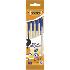 Набор ручек BIC Cristal Original, 4 шт, синие (8308601) Cristal Original, 4 шт, синие (8308601)