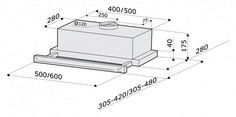 Встраиваемая вытяжка Krona KAMILLA 1M 500 Inox KAMILLA 1M 500 Inox