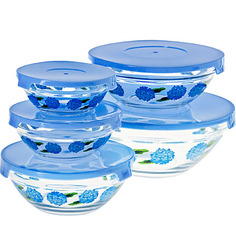 Набор салатников с крышкой Loraine LRх12, синий, 10 предметов (26867-2) LRх12, синий, 10 предметов (26867-2)