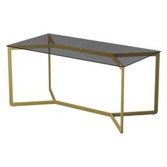 Обеденный стол GENGLASS Beyso Glass L 180, 180х80х75 см, подстолье 40х20 мм, золотистое, с тонированным стеклом (GGT-04-1-Т-180-80) Beyso Glass L 180, 180х80х75 см, подстолье 40х20 мм, золотистое, с тонированным стеклом (GGT-04-1-Т-180-80)