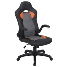 Игровое кресло Brabix Skill GM-005, откидные подлокотники, экокожа, черное/оранжевое (532495) Skill GM-005, откидные подлокотники, экокожа, черное/оранжевое (532495)
