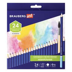 Карандаши цветные Brauberg Art Classic, акварельные художественные, 24 цвета (880552) Art Classic, акварельные художественные, 24 цвета (880552)