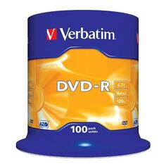DVD-R диски Verbatim 4,7GB 16x, cake box, 100 шт (43549) 4,7GB 16x, cake box, 100 шт (43549)