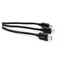 Кабель Ergolux 3 в 1 microUSB/Lightning/USB Type-C, 3А, 1,2 м, чёрный (ELX-CDC05-C02) 3 в 1 microUSB/Lightning/USB Type-C, 3А, 1,2 м, чёрный (ELX-CDC05-C02)