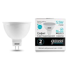 Светодиодная лампа Gauss Еlementary MR16 5.5W 450lm 4100К GU5.3 (13526) Еlementary MR16 5.5W 450lm 4100К GU5.3 (13526)