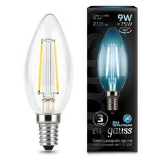 Светодиодные лампы Gauss Filament "Свеча" 9W 710lm 4100К Е14, 10 шт (103801209) Filament "Свеча" 9W 710lm 4100К Е14, 10 шт (103801209)