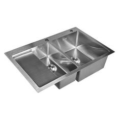 Мойка кухонная Wisent нержавеющая сталь, 78х51 см, с сифоном (WW37851-SR/WS-02-2) нержавеющая сталь, 78х51 см, с сифоном (WW37851-SR/WS-02-2)