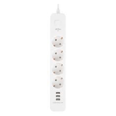 Сетевой фильтр Perfeo Power Stream, двойная защита, 2400W, 4 розетки, 3хUSB, 2 м, белый (PF_C3955) Power Stream, двойная защита, 2400W, 4 розетки, 3хUSB, 2 м, белый (PF_C3955)