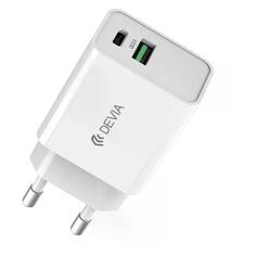 Сетевое зарядное устройство Devia Smart Series PD&QC Quick Charger USB Type-C + USB 30W White (120EA3130001) Smart Series PD&QC Quick Charger USB Type-C + USB 30W White (120EA3130001)