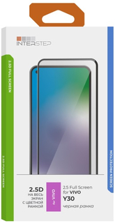 Защитное стекло с рамкой 2.5D InterStep для Vivo Y30, черная рамка (IS-TG-VIV000Y30-02AFB0-ELGD00) для Vivo Y30, черная рамка (IS-TG-VIV000Y30-02AFB0-ELGD00)