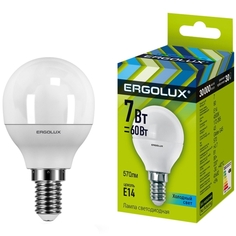 Светодиодная лампа Ergolux LED-G45-7W-E14-4K LED-G45-7W-E14-4K
