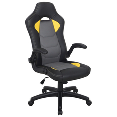 Игровое кресло Brabix Skill GM-005, откидные подлокотники, экокожа, черное/желтое (532494) Skill GM-005, откидные подлокотники, экокожа, черное/желтое (532494)