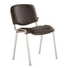 Стул Brabix Iso CF-001, хром, кожзам V-4, черный (531424) Iso CF-001, хром, кожзам V-4, черный (531424)